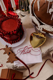 Embroidered 4 languages of Christmas Christmas Calligraphy cotton napkins