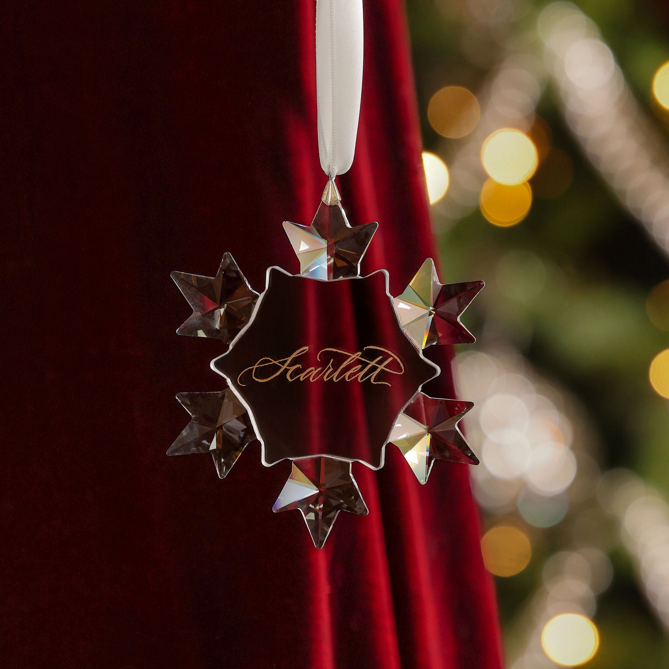 Personalised Snowflake Christmas decoration Crystal