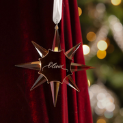 Christmas star crystal ornament with personalised engraving