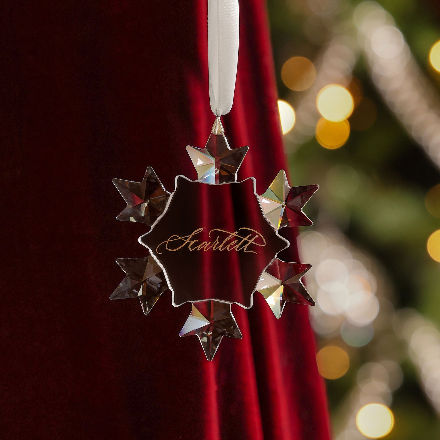 Personalised Snowflake Christmas decoration Crystal