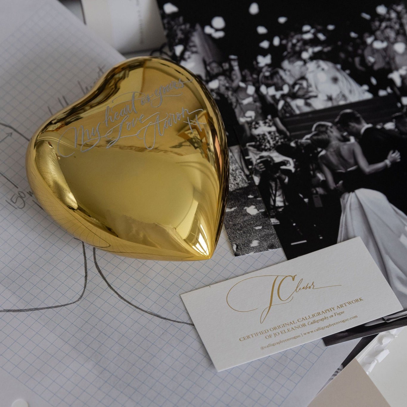 D'or hand engraved heirloom heart