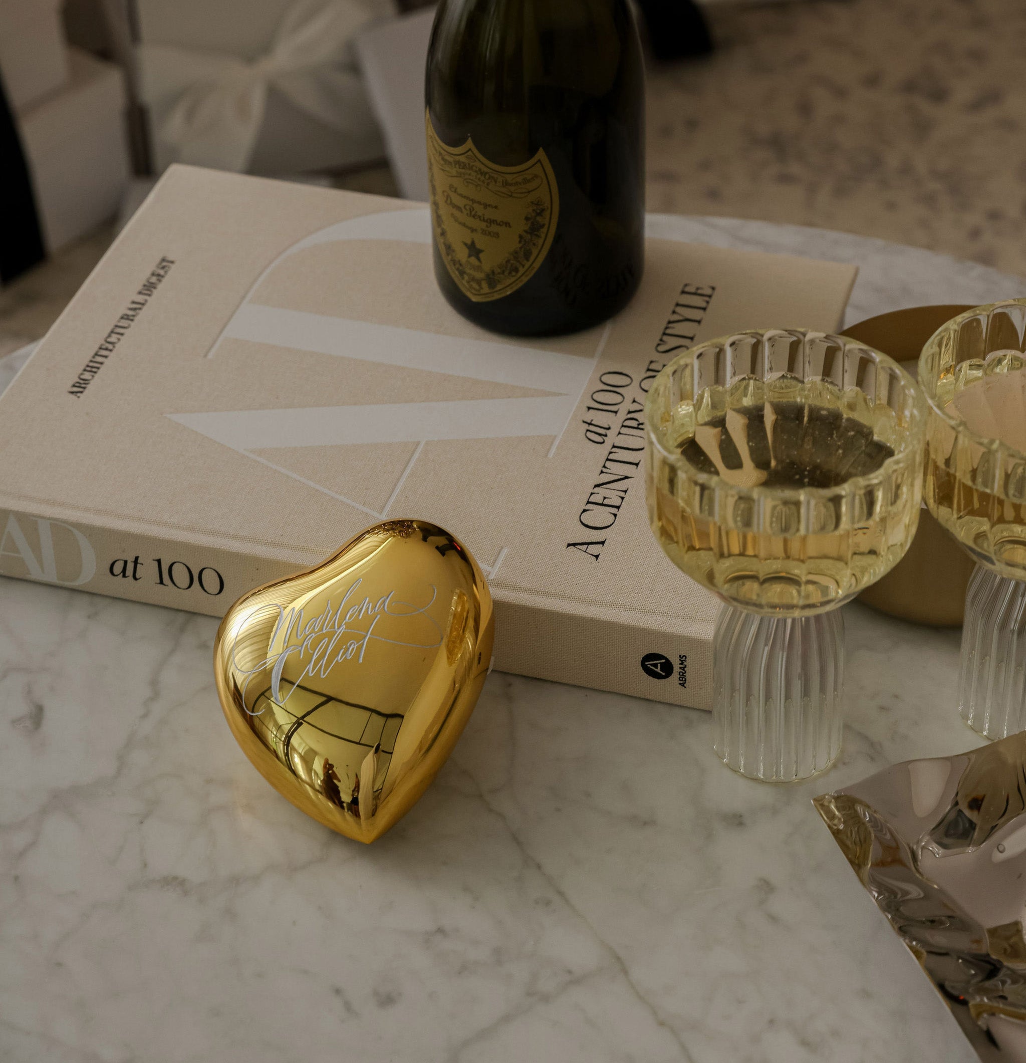 D'or hand engraved heirloom heart